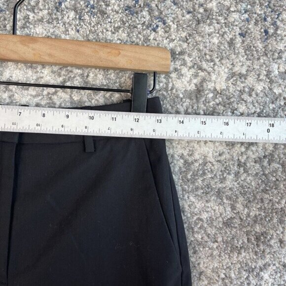 Theory Womens Cotton Pants Size 0 Black Career Office Dress Pants - Picture 4 of 8